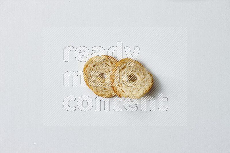 Assorted snacks on white background