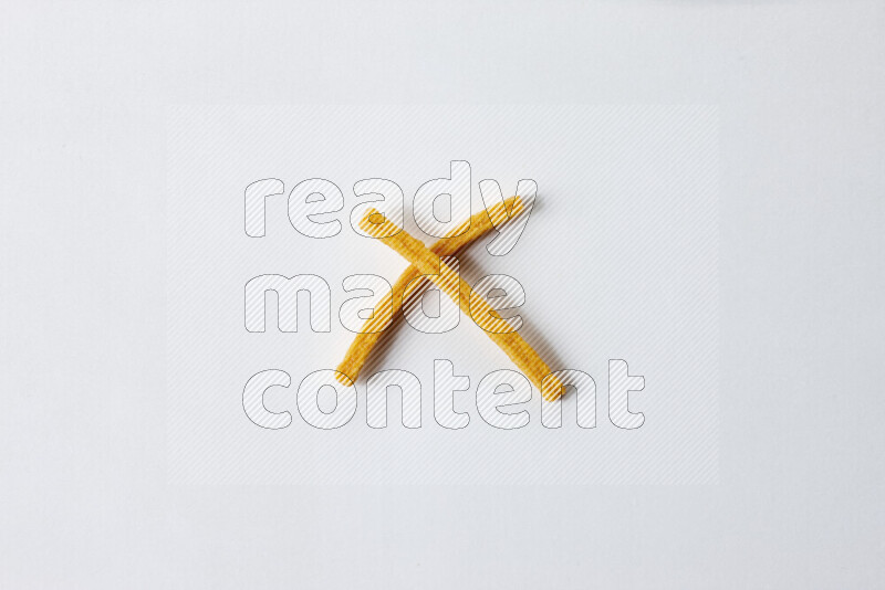 Assorted snacks on white background