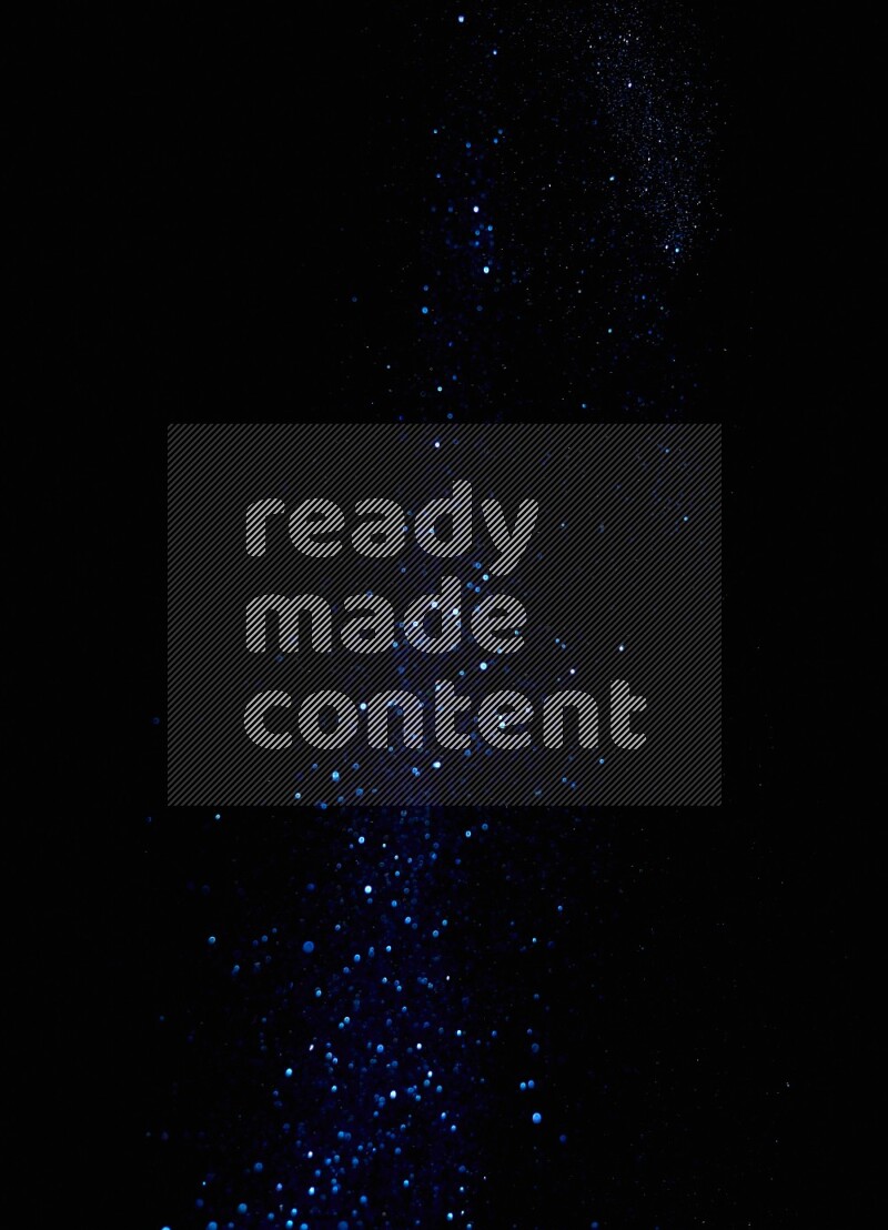 Blue glitter powder isolated on black background