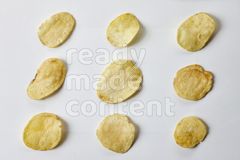 Chips snacks on white background