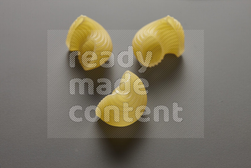 Pipe pasta on grey background