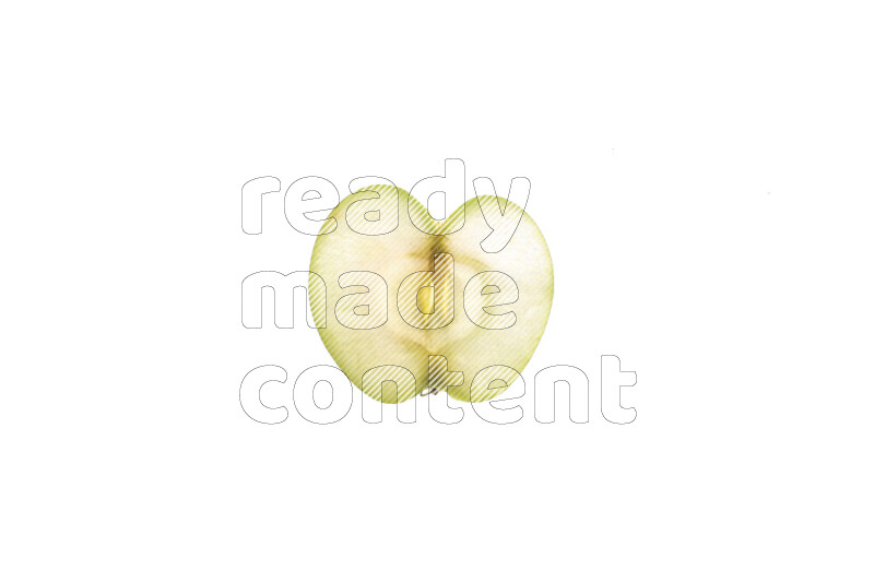 Apple slices on illuminated white background