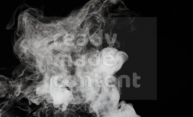 irregular white smoke on black background.