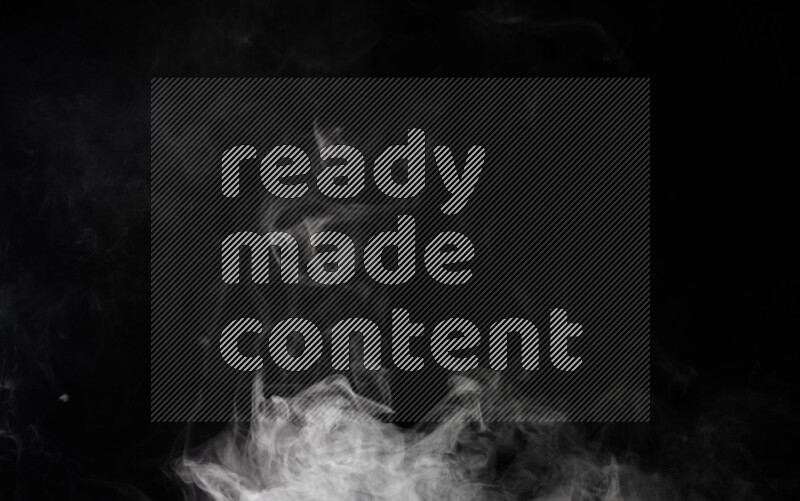 irregular white smoke on black background.