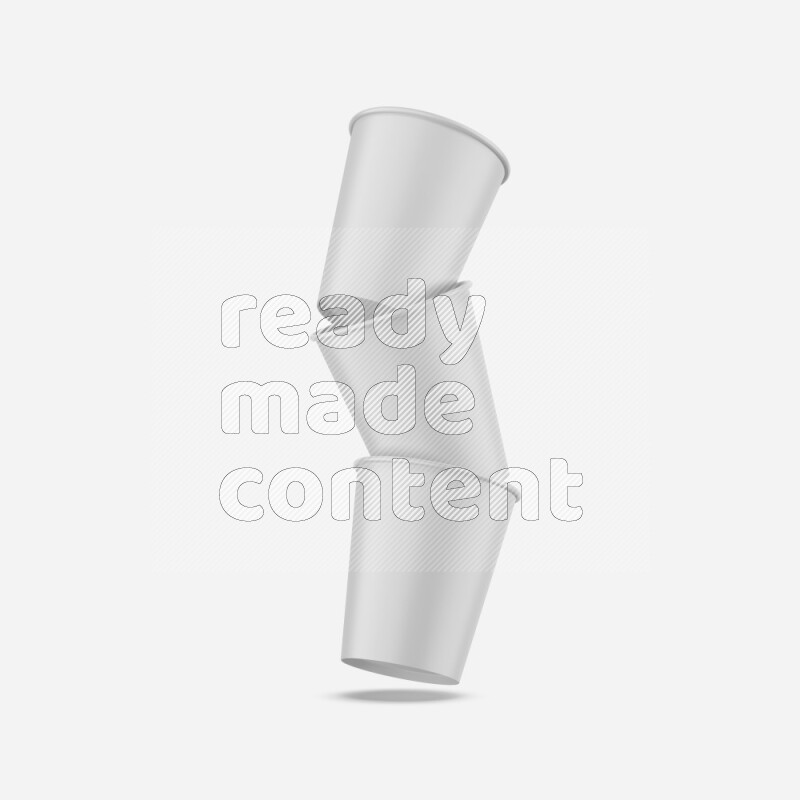 Set of glossy plastic cup mockup isolated on white background 3d rendering