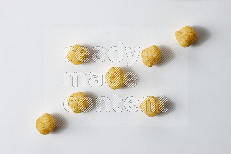 Puffs snacks on white background