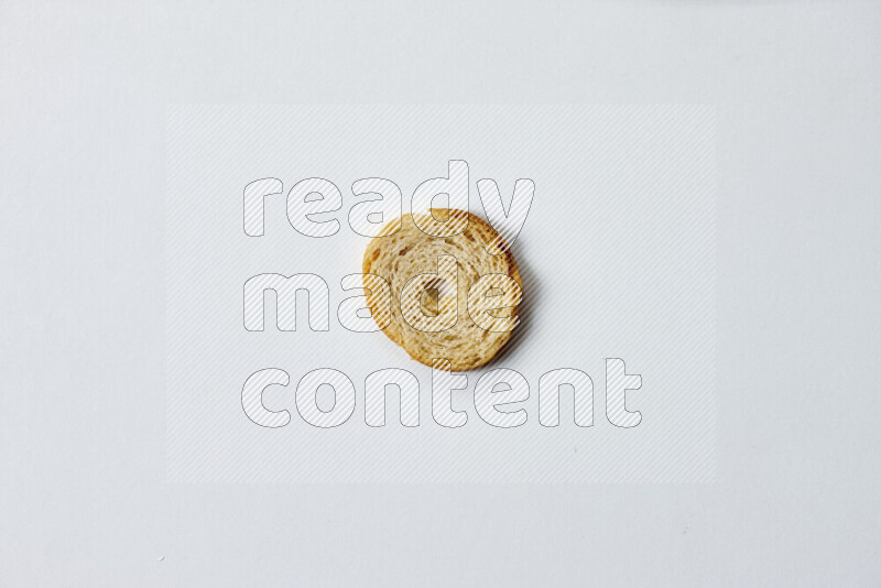 Assorted snacks on white background