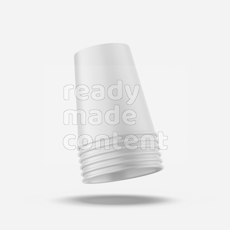 Set of glossy plastic cup mockup isolated on white background 3d rendering