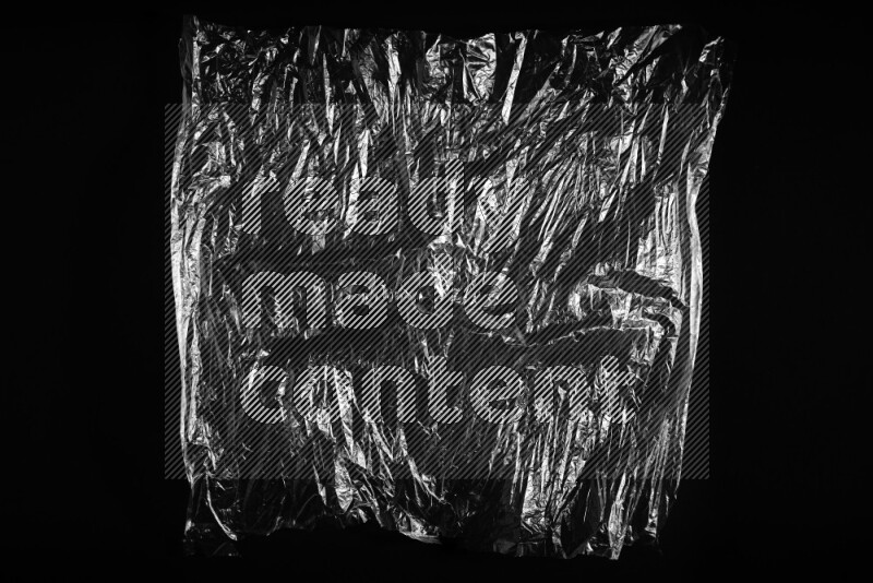 Transparent plastic textures on black background