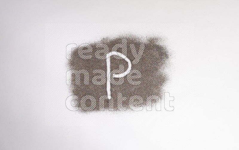 Alphabets written with glitter on white background