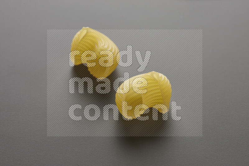 Pipe pasta on grey background