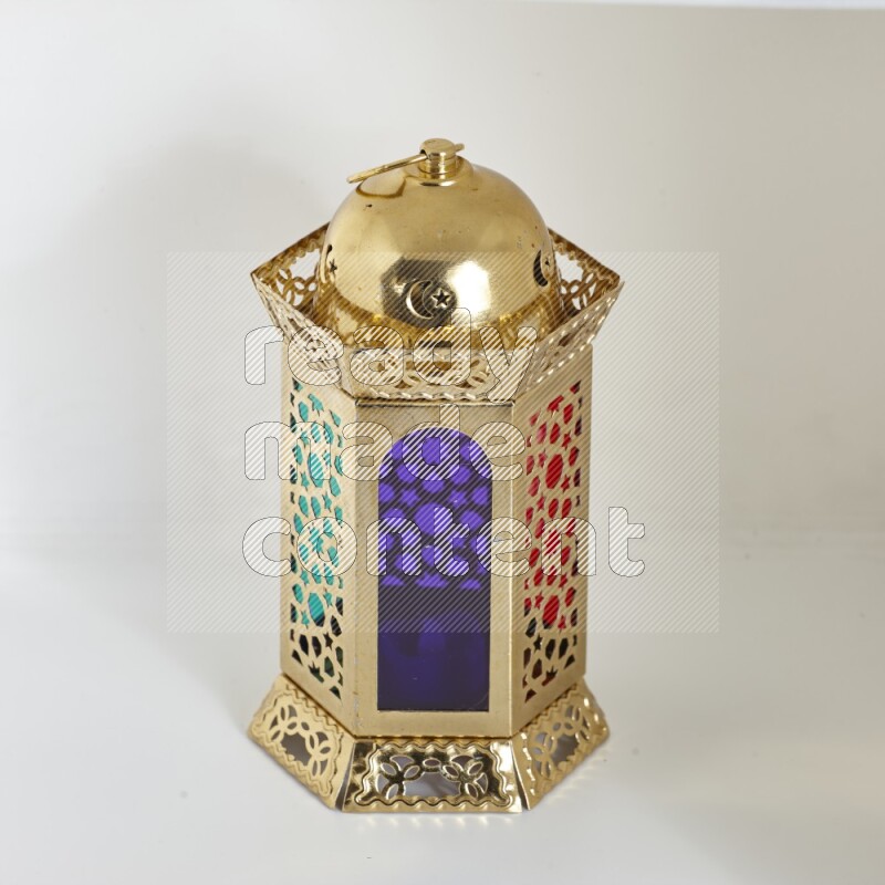 A ramadan lantern placed on white background