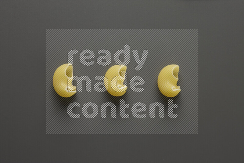 Pipe pasta on grey background