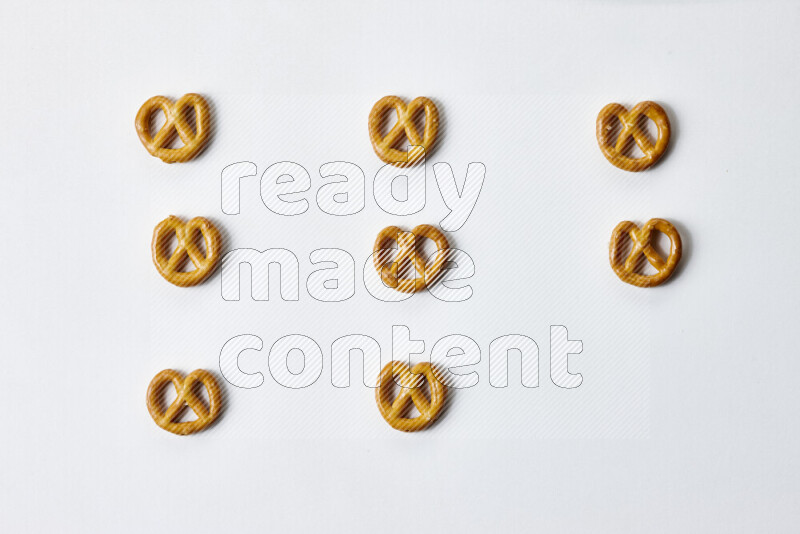 Pretzels snacks on white background