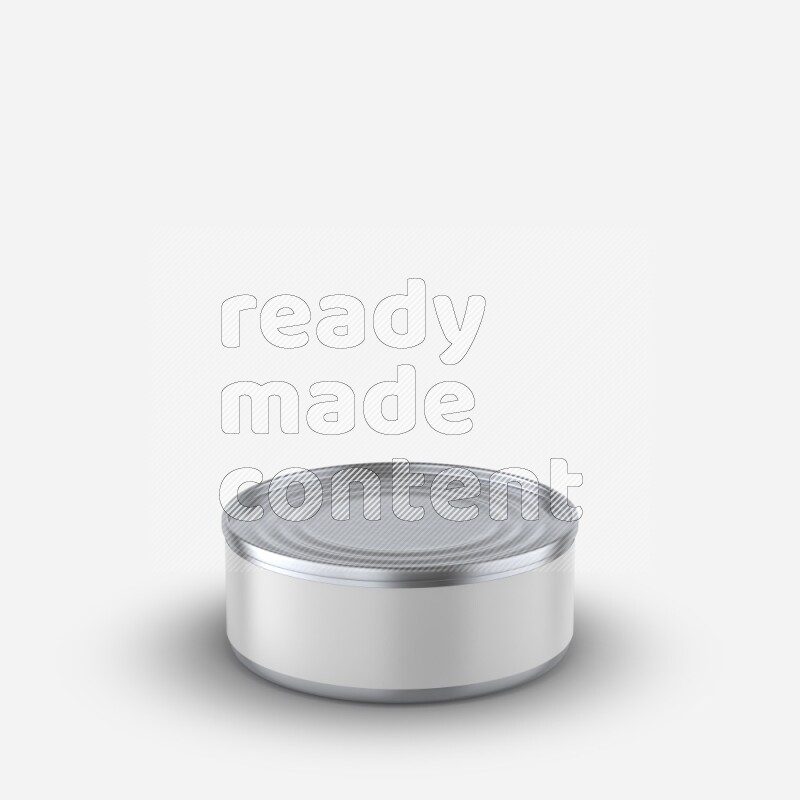 Glossy metallic tin can mockup with white blank label isolated on white background 3d rendering