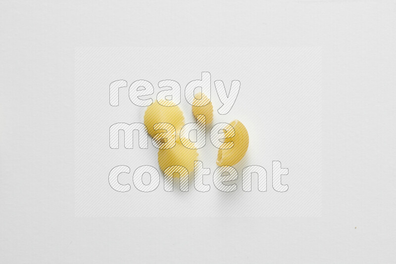 Different pasta types on white background