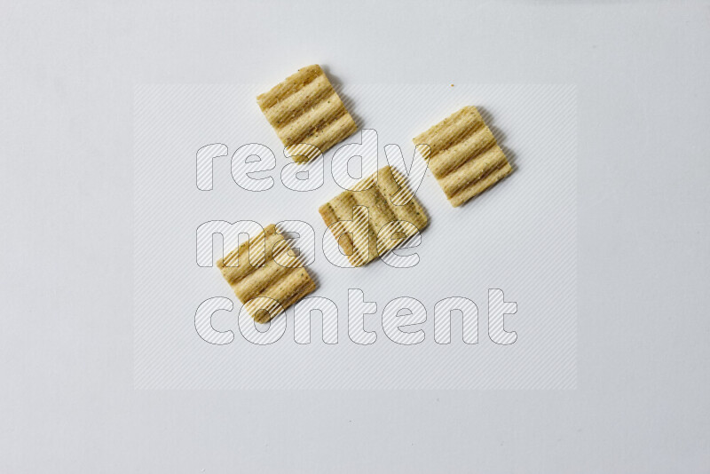 Crackers snacks on white background