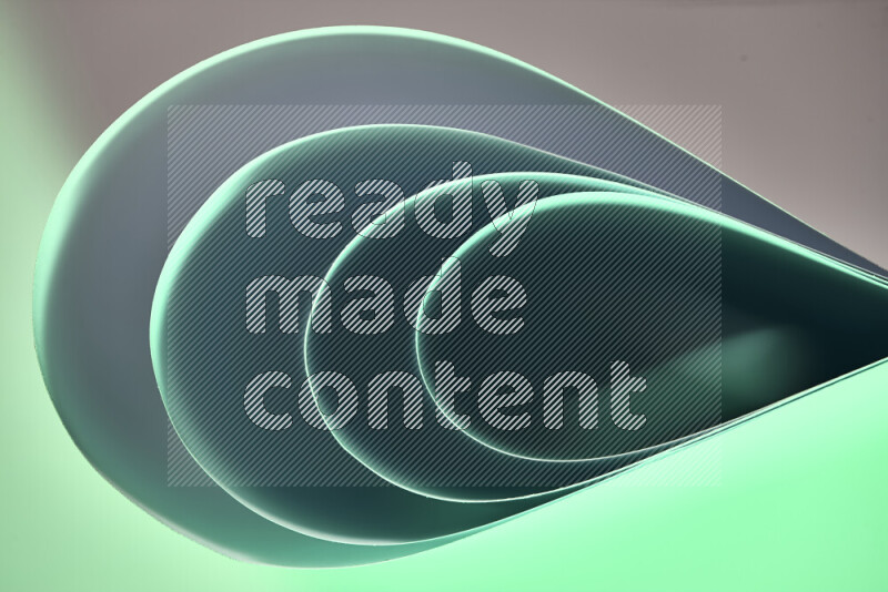 An abstract art of paper folded into smooth curves in green gradients