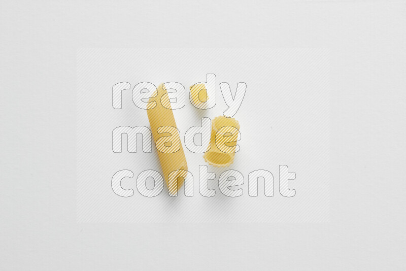 Different pasta types on white background