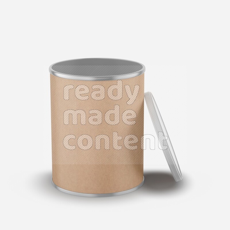 Small kraft paper tube mockup with plastic cap isolated on white background 3d rendering
