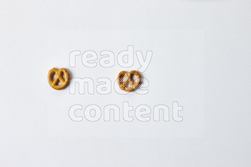 Pretzels snacks on white background