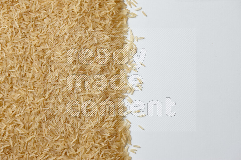 Basmati golden rice on white background