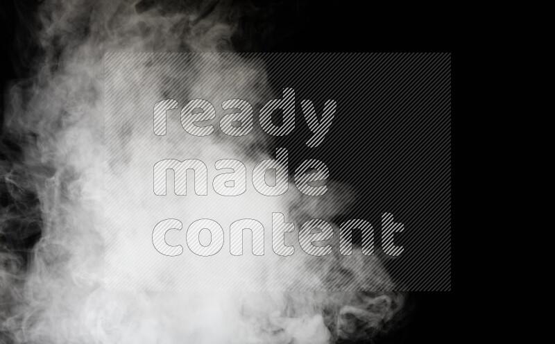 irregular white smoke on black background.