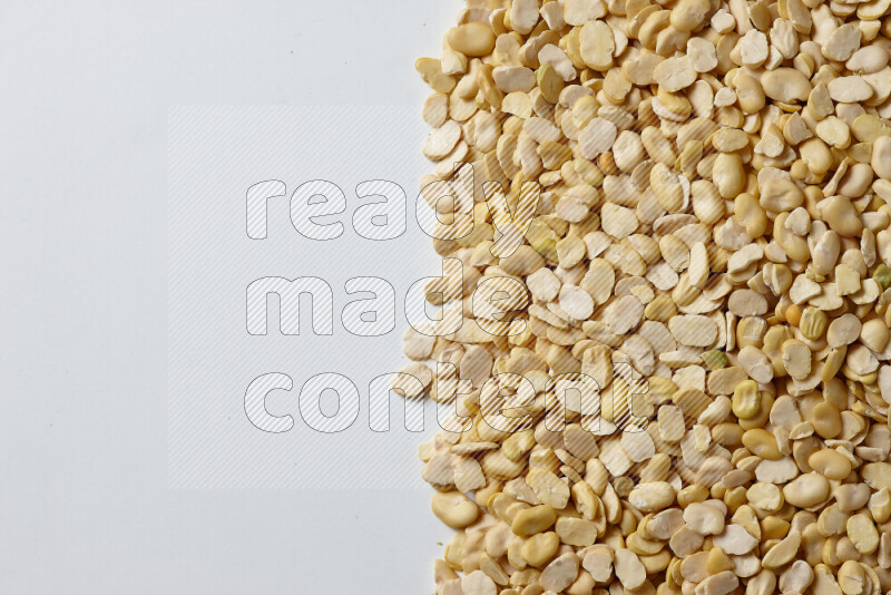 Crushed beans on white background