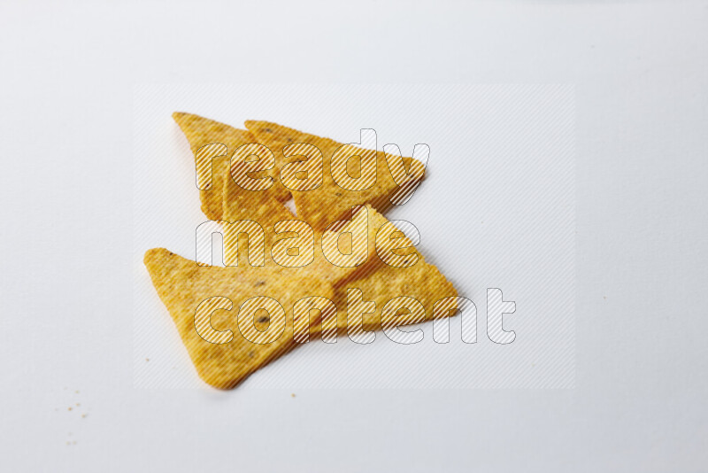 Nachos snacks on white background