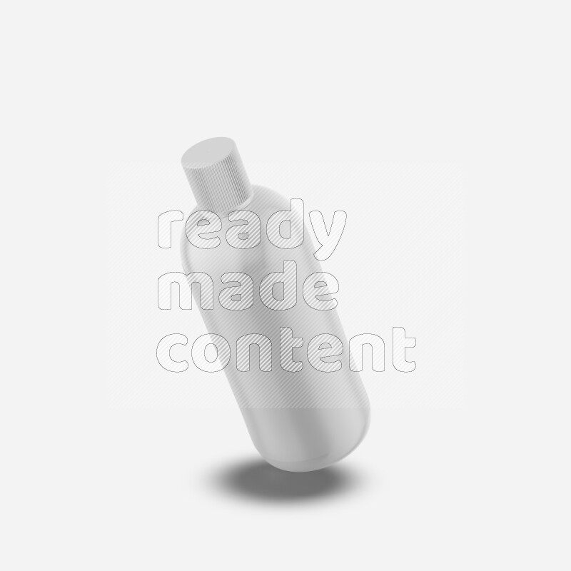 Plastic glossy cosmetic bottle with cap and label mockup isolated on white background 3d rendering