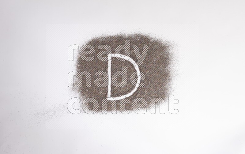 Alphabets written with glitter on white background