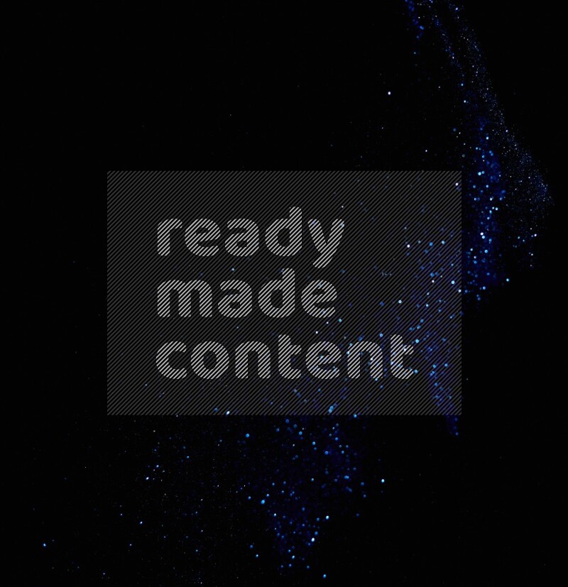 Blue glitter powder isolated on black background