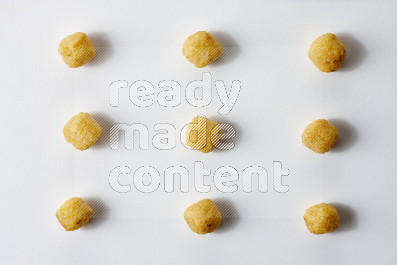 Puffs snacks on white background