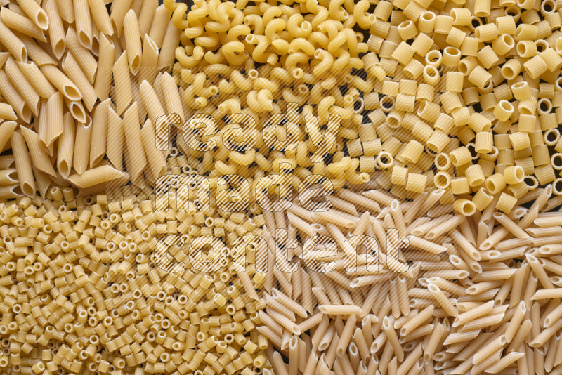 5 types of pasta filling the frame