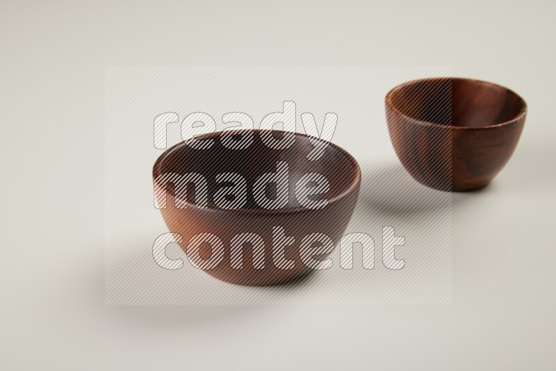 Wooden bowl on white background