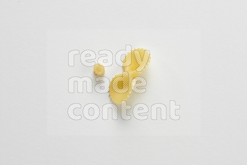 Different pasta types on white background