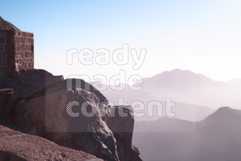 Sunrise view on mountain summit