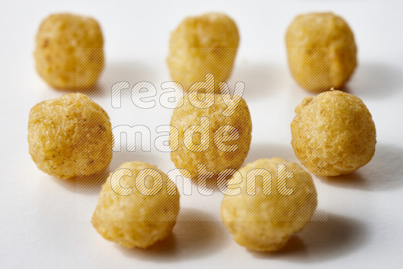 Puffs snacks on white background