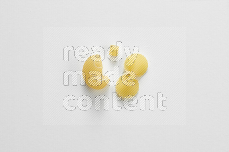 Different pasta types on white background