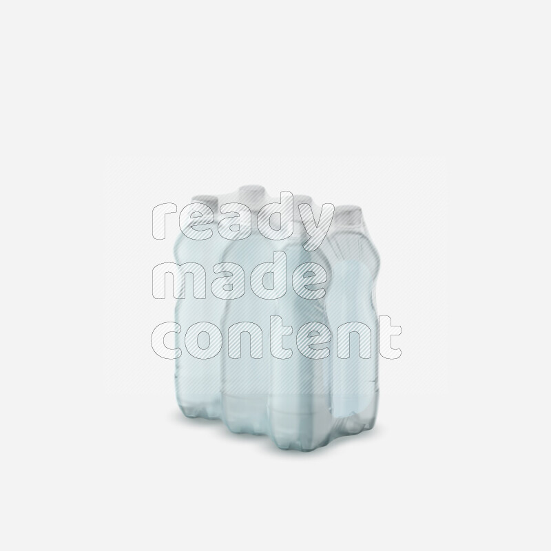 Plastic water bottles mockup wrapped isolated on white background 3d rendering
