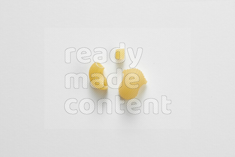 Different pasta types on white background