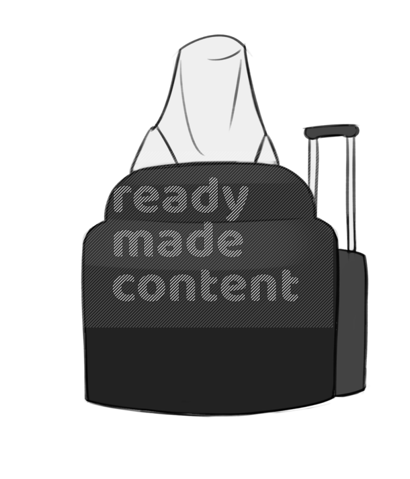 Saudi man drinking setting on an armchair by cabin suitcase different angles eye level