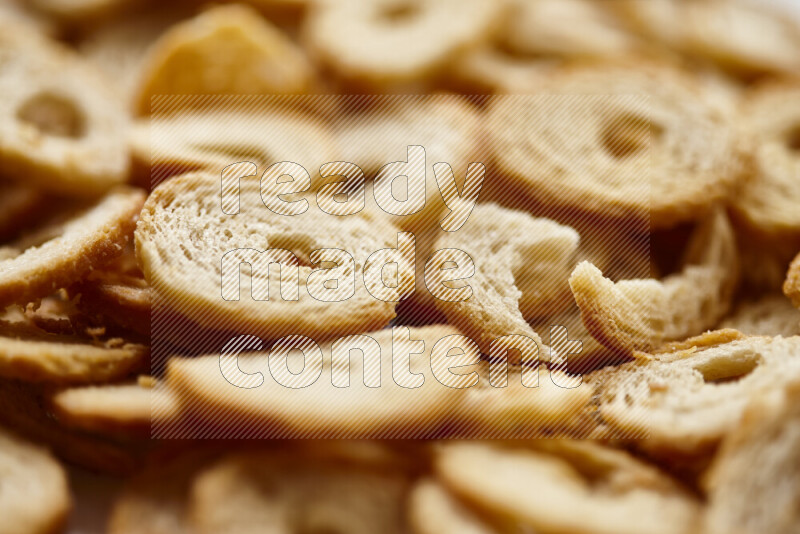 Assorted snacks on white background