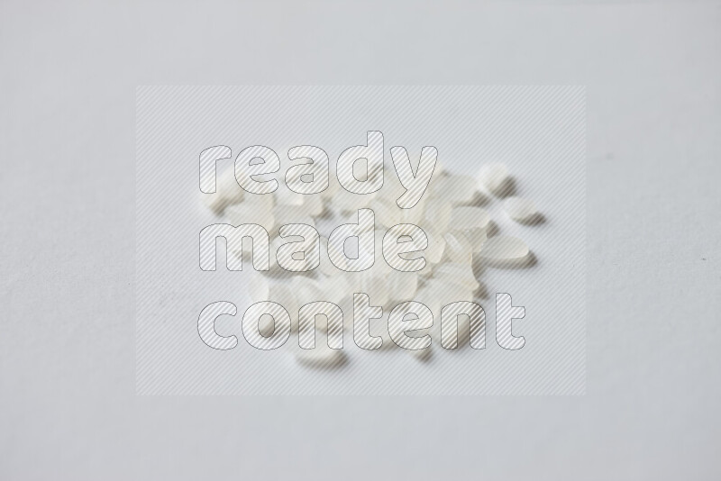 White rice on white background