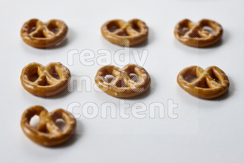 Pretzels snacks on white background