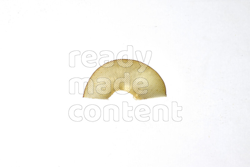 Peach slices on illuminated white background