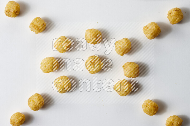 Puffs snacks on white background