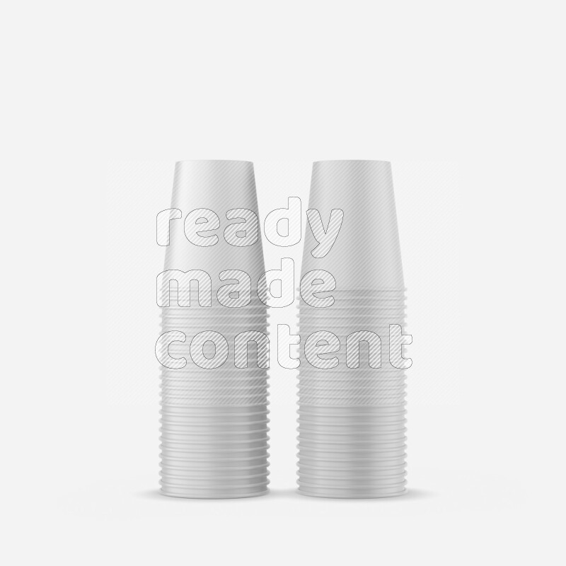 Set of glossy plastic cup mockup isolated on white background 3d rendering