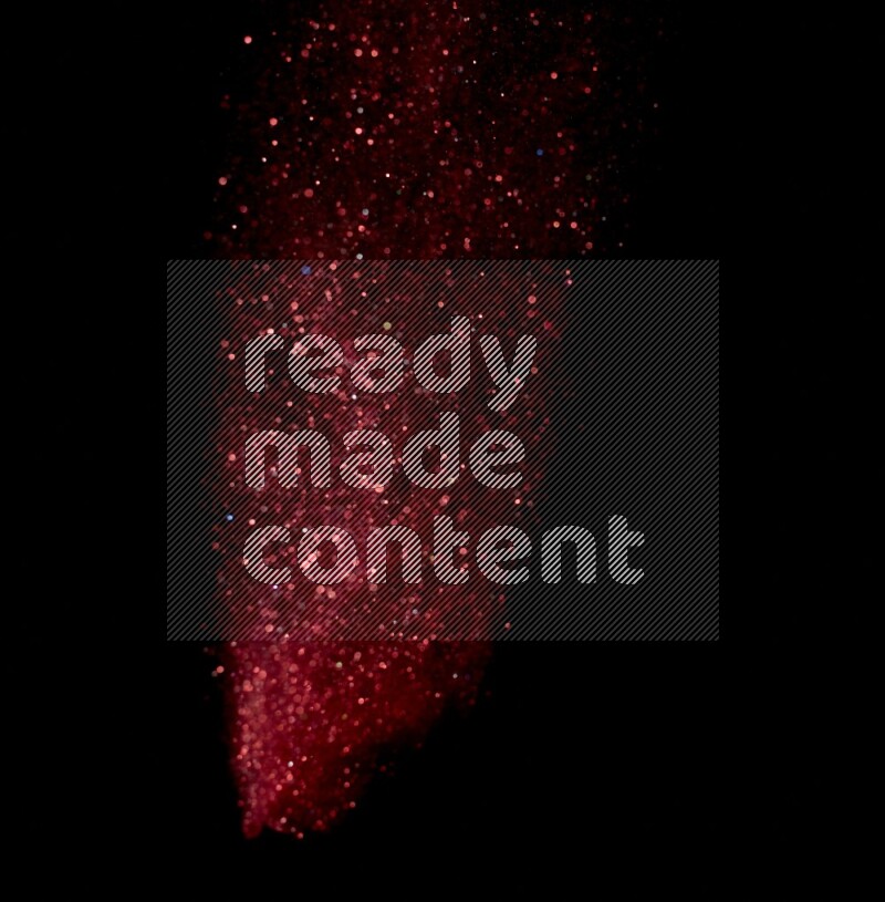 Red glitter powder isolated on black background