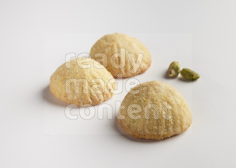 Three Pieces of Maamoul direct on white background